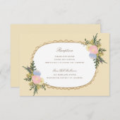 Silhouette Floral Wedding Reception Card Informatiekaartje (Voorkant / Achterkant)