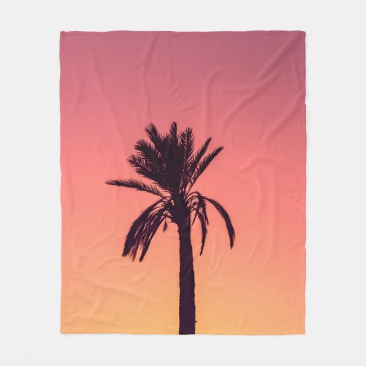 Silhouette-fotografie van palmboom fleece deken (Voorkant)