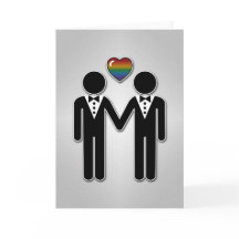 Silhouette Gay Grooms met regenbooghart