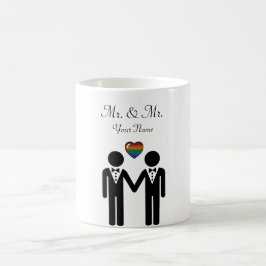 Silhouette Gay Grooms met regenbooghart Koffiemok