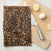 Silhouette Girl | Tan Leopard Animal Print Theedoek (Quarter Fold)