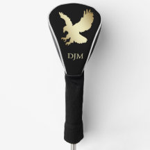 Silhouette Gold Eagle Monogram op zwart