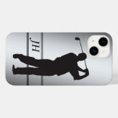 Silhouette Golfer Monogram Case-Mate iPhone Case (Achterkant (horizontaal))