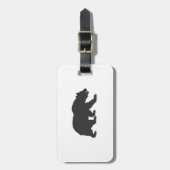 Silhouette grizzly beer-Kies achtergrondkleur Bagagelabel (Voorkant verticaal)