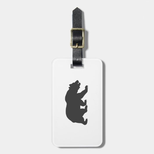 Silhouette grizzly beer-Kies achtergrondkleur Bagagelabel (Voorkant verticaal)