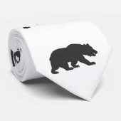 Silhouette grizzly beer-Kies achtergrondkleur Stropdas (Opgerold)