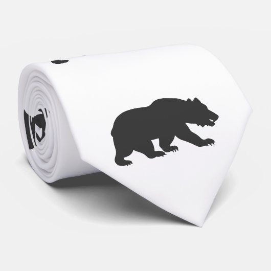 Silhouette grizzly beer-Kies achtergrondkleur Stropdas (Opgerold)