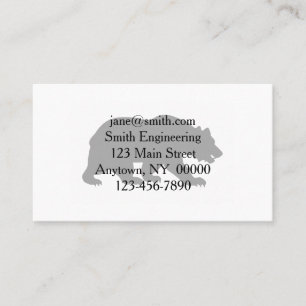 Silhouette grizzly beer-Kies achtergrondkleur Visitekaartje