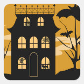 Silhouette Halloween Huis Stickers (Voorkant)