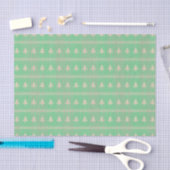 Silhouette Holiday Trees Pattern Mint Green Tissuepapier (Craft)