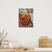 Silhouette Horse and Easter Happy Easter Poster (Keuken)