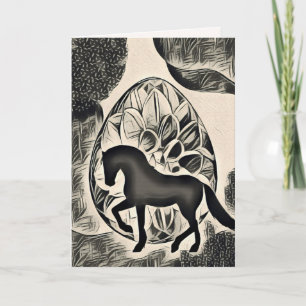 Silhouette Horse and Easter Kaart