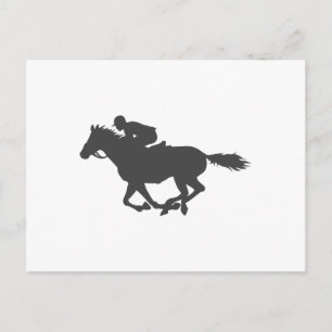 Silhouette horse jockey - Kies achtergrondkleur Briefkaart