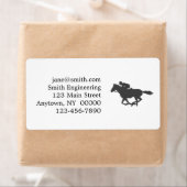 Silhouette horse jockey - Kies achtergrondkleur Etiket (Insitu)