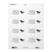 Silhouette horse jockey - Kies achtergrondkleur Etiket (Full Sheet)