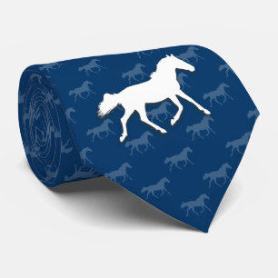 Silhouette Horses Pattern   Blauw Stropdas