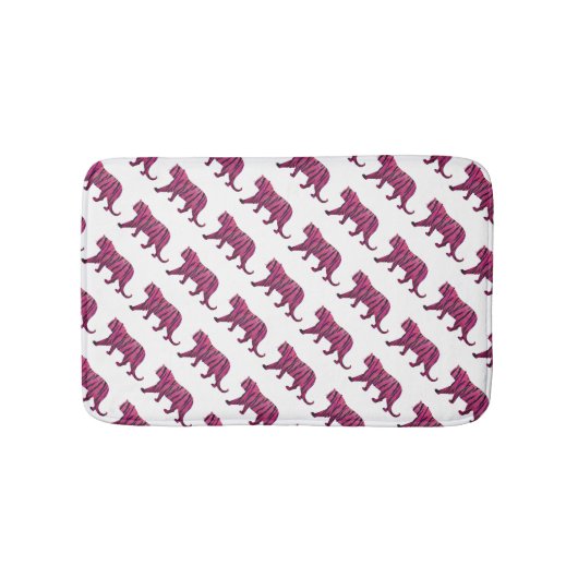 Silhouette Hot Pink en Black Tiger Badmat (Voorkant)