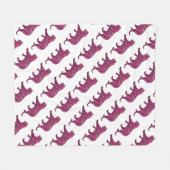 Silhouette Hot Pink en Black Tiger Fleece Deken (Voorkant (Horizontaal))