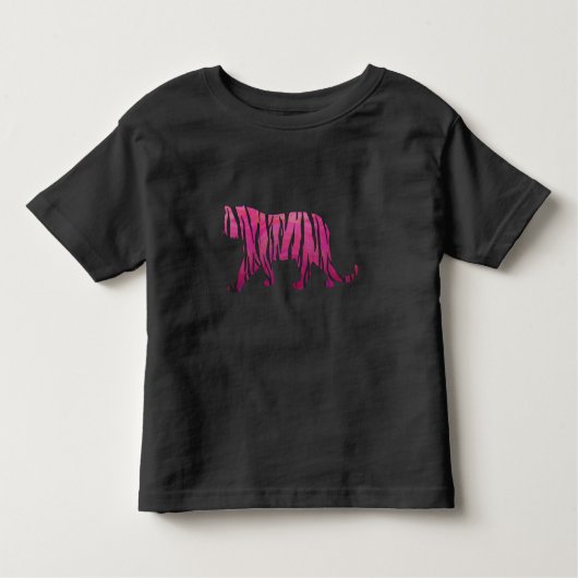 Silhouette Hot Pink en Black Tiger Kinder Shirts (Voorkant)