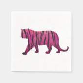Silhouette Hot Pink en Black Tiger Servetten (Voorkant)