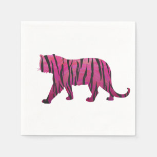 Silhouette Hot Pink en Black Tiger Servetten