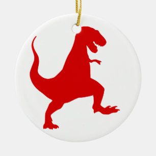 Silhouette illustratie van een tyrannosaurus rex keramisch ornament