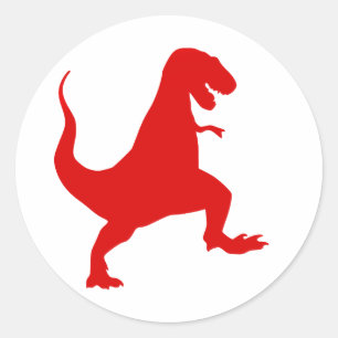 Silhouette illustratie van een tyrannosaurus rex ronde sticker