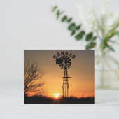 Silhouette Kansas Sunset avec carte postale pour m (Debout devant)