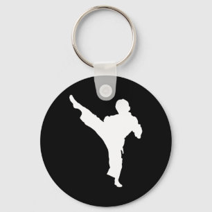 Silhouette Karate Fighter Shotokan Martial Arts Ta Sleutelhanger