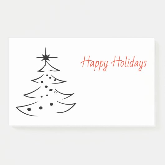 Silhouette kerstboom Prettige feestdagen Post-it® Notes (Voorkant)