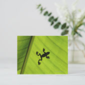 Silhouette kikker door bananenblad briefkaart (Staand voorkant)