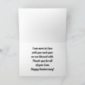 Silhouette Kissing Couple Anniversaire Carte (Intérieur)