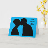 Silhouette Kissing Couple Anniversaire Carte (Fleur jaune)