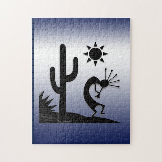 Silhouette Kokopelli Legpuzzel (Verticaal)