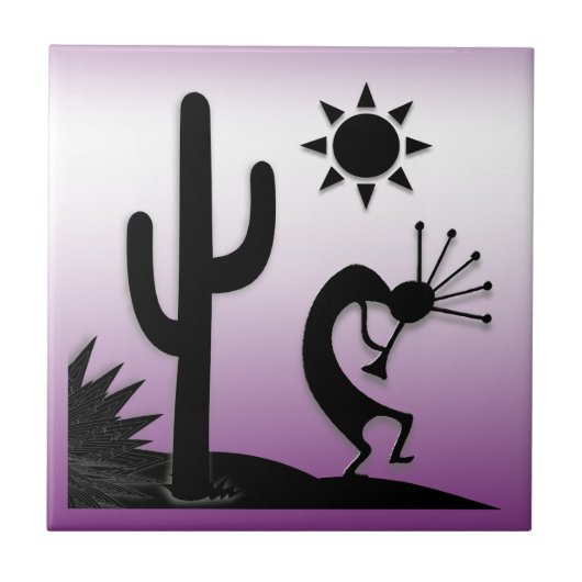 Silhouette Kokopelli Tegeltje (Voorkant)
