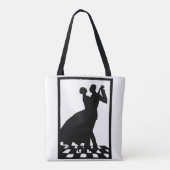 silhouette koppels dansen in het donker draagtas (Achterkant)