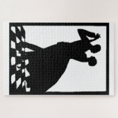silhouette koppels dansen in het donker legpuzzel (Horizontaal)