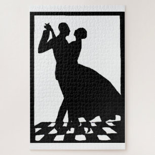 silhouette koppels dansen in het donker legpuzzel