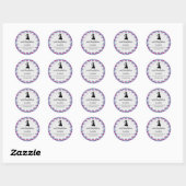 Silhouette Lady en Cupcake Bakery Packaging Ronde Sticker (Vel)