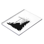 Silhouette-laptop met radiooperator notitieboek (Linkerzijde)