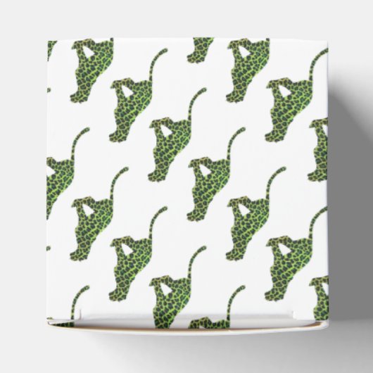 Silhouette Leopard Black en Green Bedankdoosjes (Bovenkant)