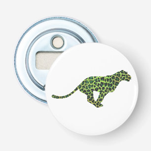 Silhouette Leopard Black en Green Button Flesopener