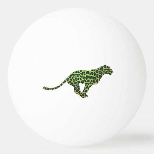 Silhouette Leopard Black en Green Pingpongballen (Voorkant)