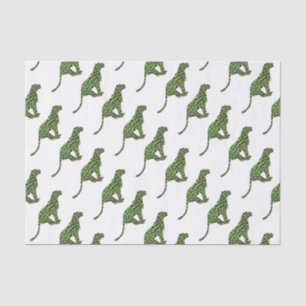 Silhouette Leopard Black en Green Tissuepapier