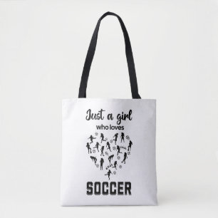 Silhouette meisjes spelen Voetbal Draagtas