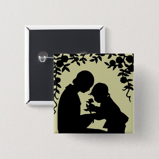 Silhouette Moeder & Child Button (Voorkant /achterkant)
