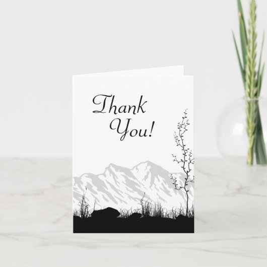 Silhouette Montagne Merci noir et blanc (Devant)