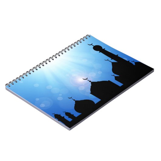 Silhouette mosquée avec rayons du soleil - Carnet (Côté gauche)