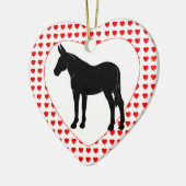 Silhouette Mule Hearts Keramisch Ornament (Links)