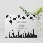 Silhouette noire blanche Invitation de la fête de  (Debout devant)